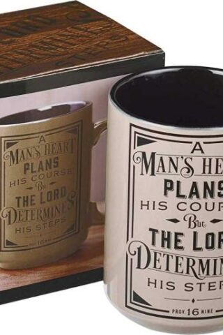 1220000133181 Mans Heart Ceramic Coffee Mug Proverbs 16:9