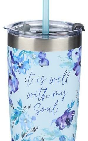 1220000138803 It Is Well With My Soul Stainless Steel Travel Mug With Reusable Straw