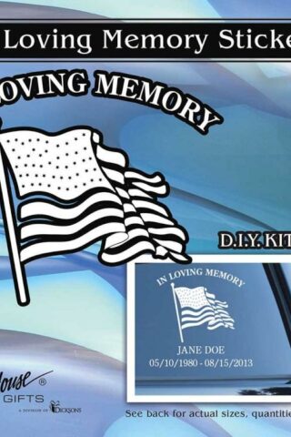 603799561112 In Loving Memory Flag Window Sticker (Bumper Sticker)
