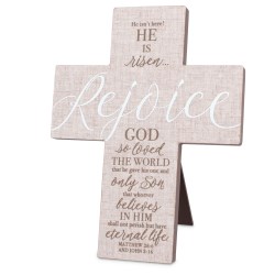 667665118428 Rejoice Linen Textured Cross