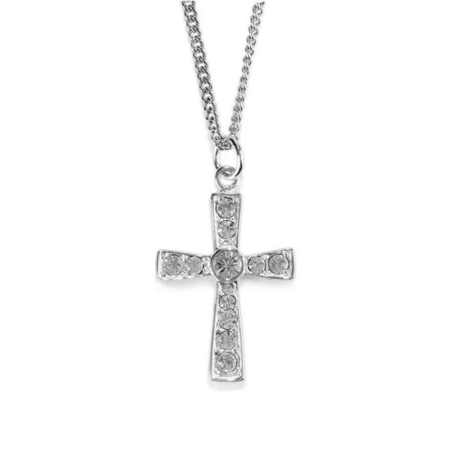 714611137986 Flare Cross With CZ Stones Oval Bale