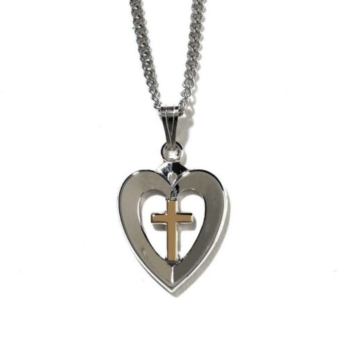 714611139690 2 Tone Heart With Cross Center