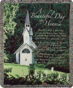 725734810762 Beautiful Day In Heaven Tapestry Throw
