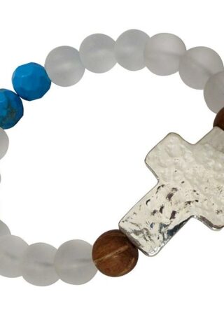 785525289900 Hammered Cross Bead (Bracelet/Wristband)