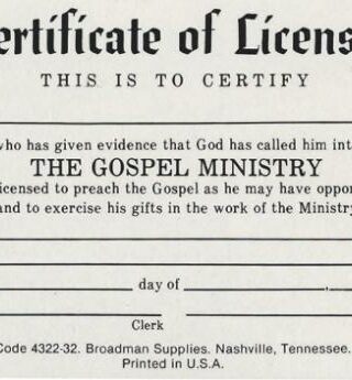 9780805472875 Certificate Of License Minister Billfold