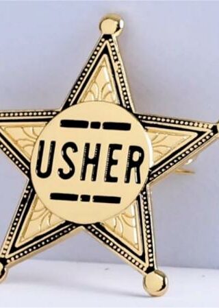 788200805730 Usher Star Pin Back Metal Badge