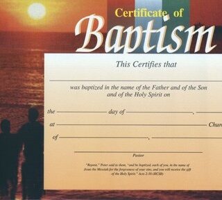 9780805473490 Certificate Of Baptism